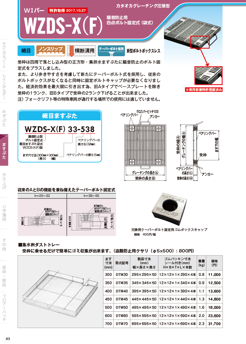 スチールグレーチングWシリーズ｜オンラインカタログ｜片岡産業株式